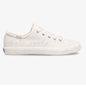 Keds x Kate Spade Kickstart Script Glitter Sneaker in Ivory